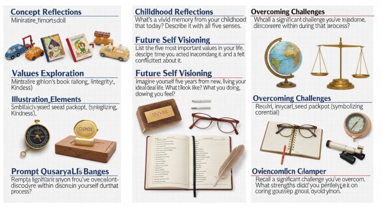Featured illustration of a woman journaling for self-discovery &mdash; women's lifestyle journaling prompts