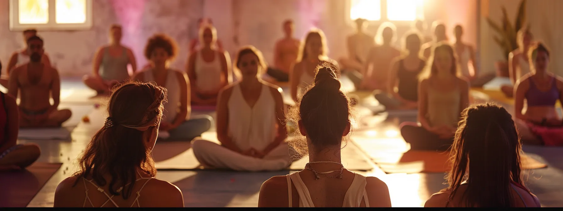Kundalini Yoga teacher guiding students in a class, symbolizing the transition to instructor and sharing wisdom
