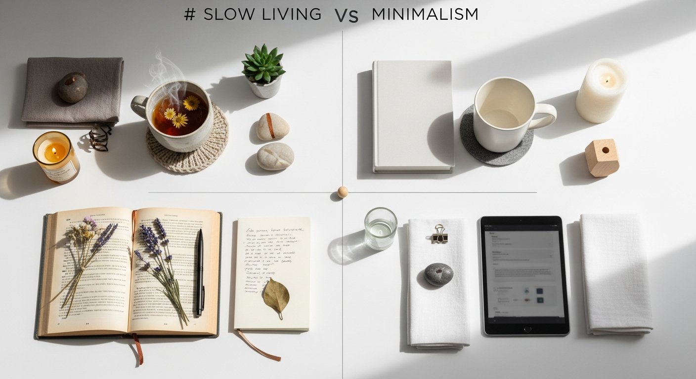 slow living vs minimalism - photo 2 illustration