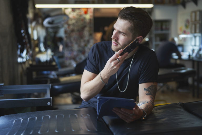 man on a cell phone