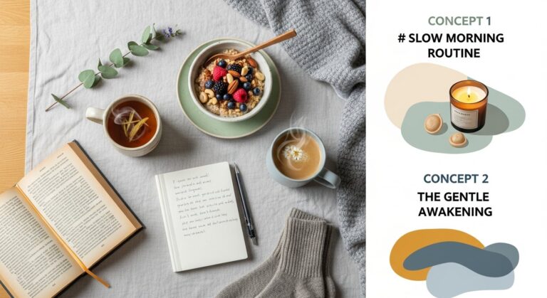 Woman enjoying a slow morning routine with coffee and an open book &mdash; women's lifestyle featured image