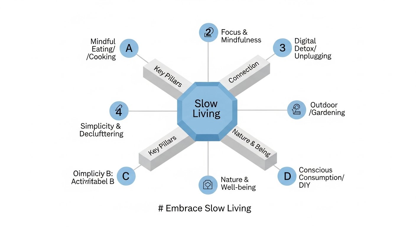 embrace slow living - infographic 4 illustration